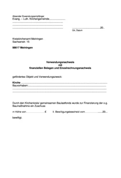 Verwendungsnachweis Deckblatt