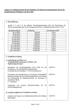 Anlage zur Gebührensatzung